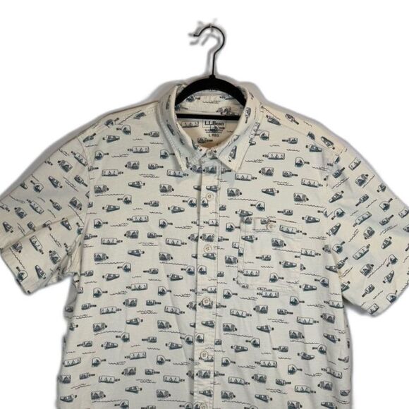 L.L. Bean Organic Cotton Sailboat Shirt Size Large - Picture 2 of 13